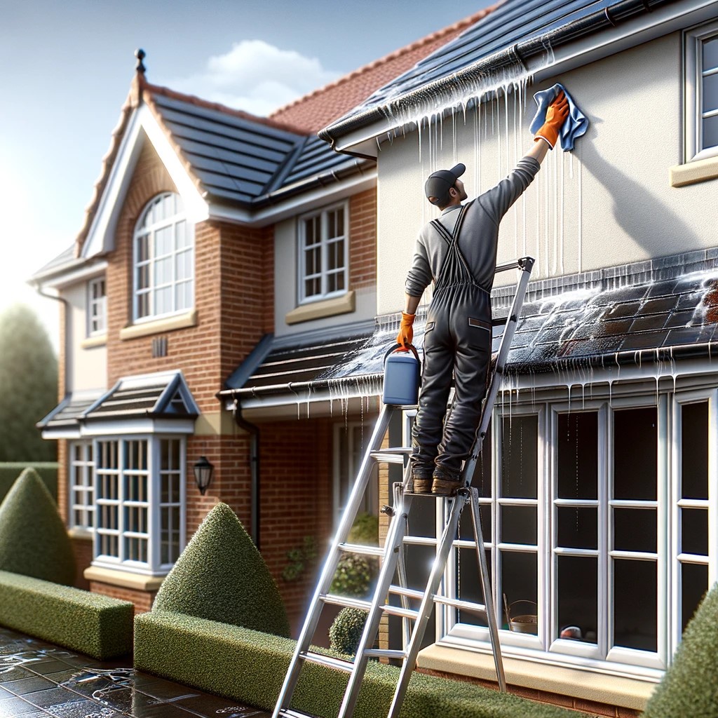 G.P.W Exterior Cleaning, Hertfordshire. Services: Soffits, Fascia, and Gutter Cleaning. Complete cleaning solutions for your soffits and fascia, complemented by our comprehensive gutter clean-up service to enhance your home’s curb appeal.